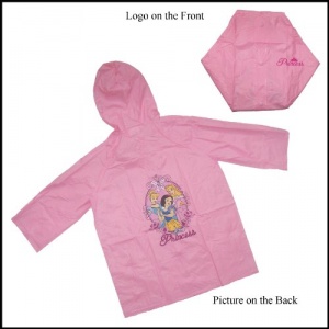 Disney Princess Girls Pink Waterproof Raincoat
