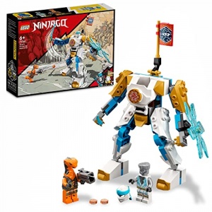 LEGO 71761 NINJAGO Zaneâ€™s Power Up Mech EVO Action Figure with Cobra Snake and Zane Minifigure, Collectible Mission Banner Series, Ninja Toys for Kids