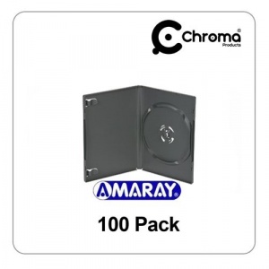 100 x Black Genuine Amaray DVD Cases 14mm Spine